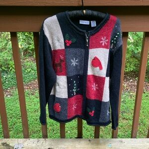 Croft & Barrow winter scene cardigan